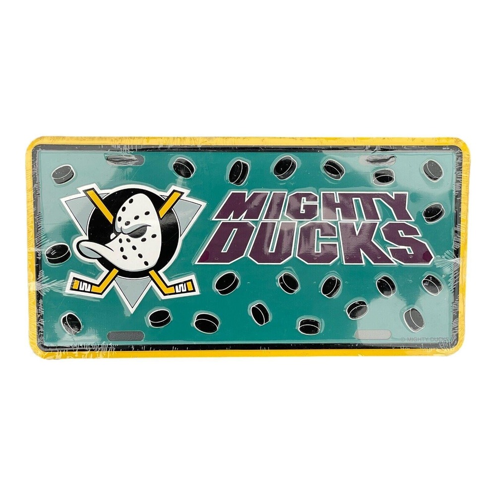 Mighty Ducks NHL Hockey Souvenir License Plate 1993 Walt Disney